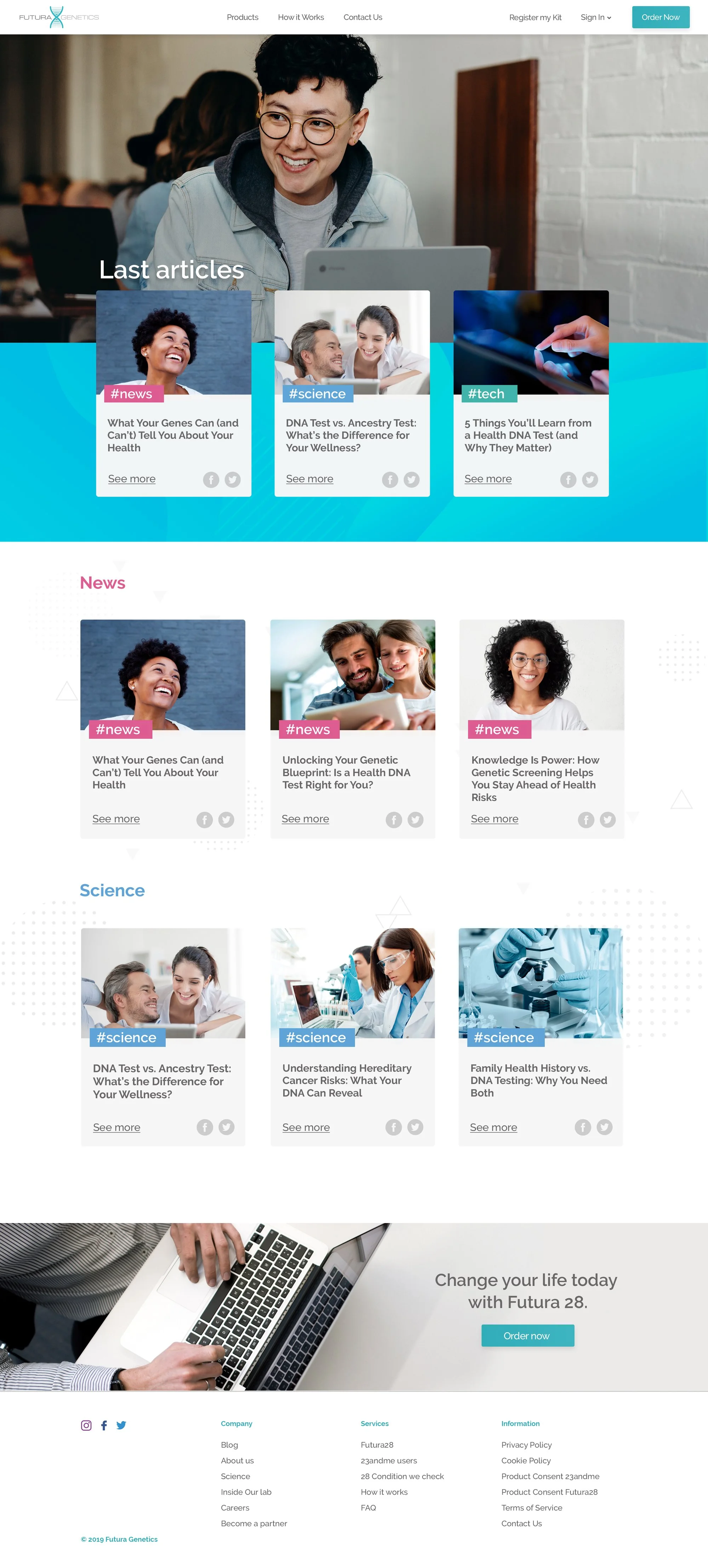 Blog listing page.